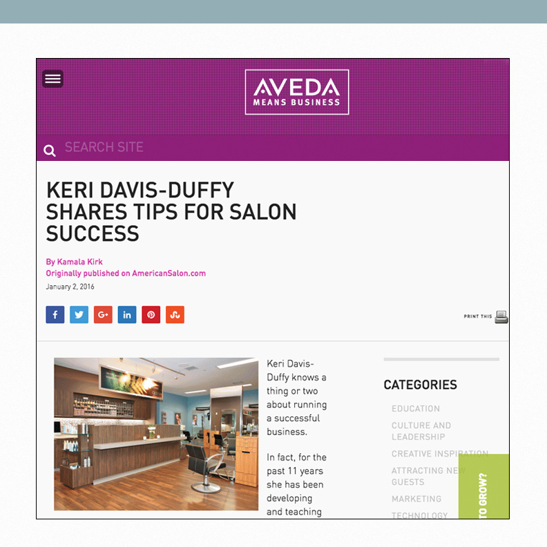 Keri Davis-Duffy Shares Tips for Salon Sucess